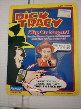 Dick Tracy Clip-On Magnet Playmates 1990 Vintage Collectible Figures Ages 4+ Ass